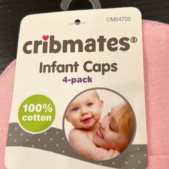 Adorable Girl Cribmates Infant Cap 4-Pack - Picture 3 of 4